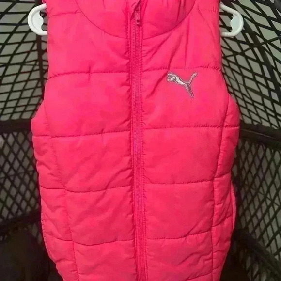 Puma little girl puffer vest pink size 5-6 - Picture 3 of 6